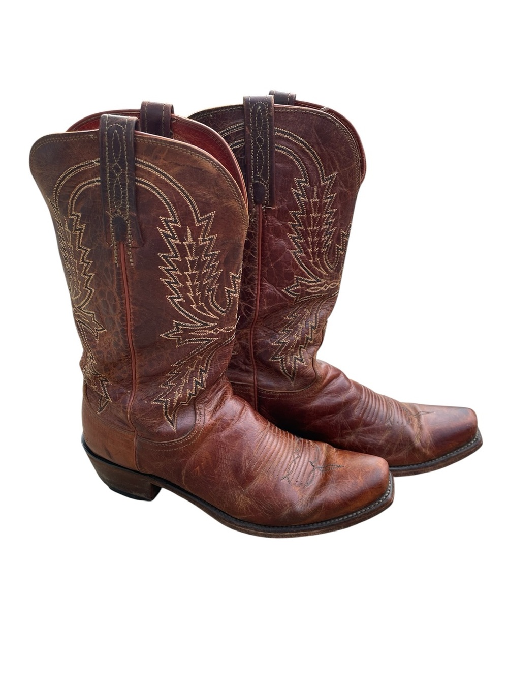 Lucchese 1883 Crayton N7697R Mad Dog Mens Size 8.5 Cowboy Boots, EUC